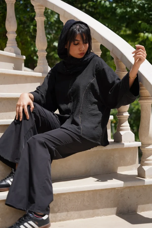 شومیز مشکی کوک دوزی شده